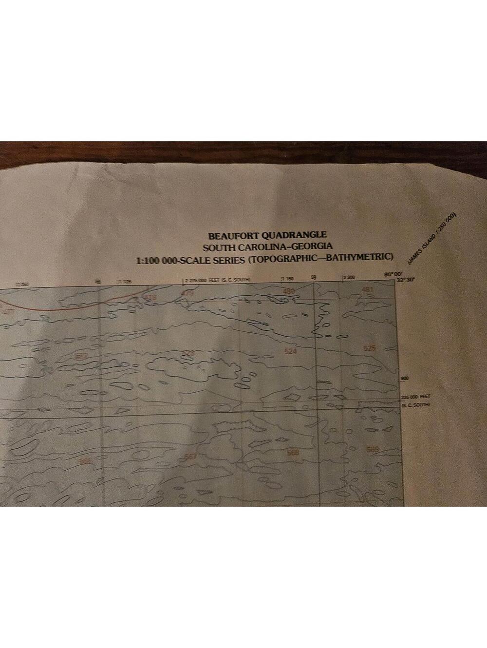 1978 Vintage Map- Beaufort SC-GA- US dept. Of interior Geological survey 29x42" - Picture 5 of 8